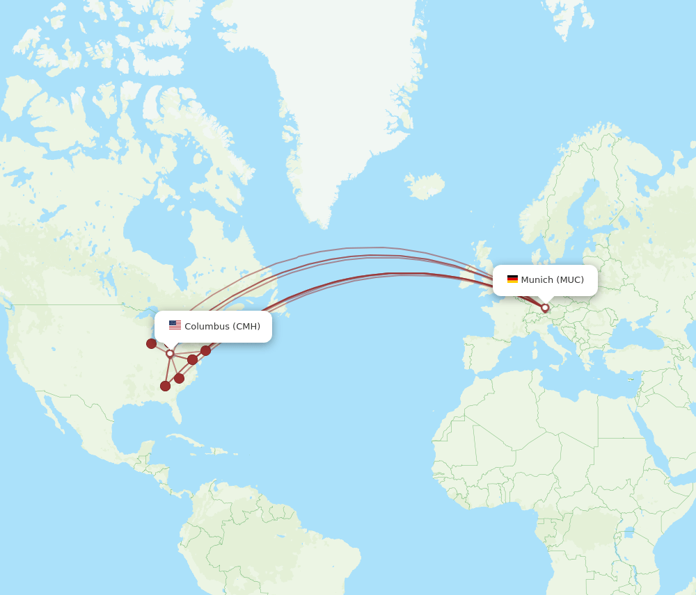 CMH-MUC flight routes