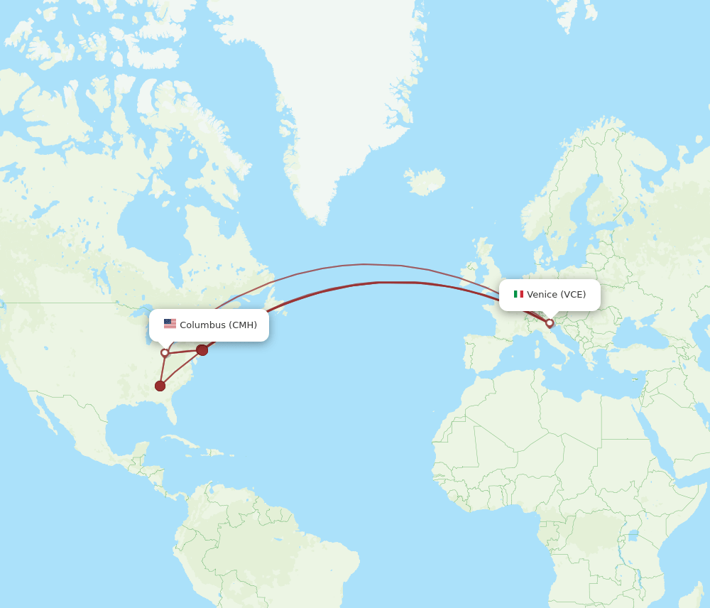 CMH-VCE flight routes