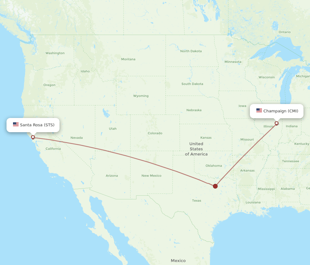 CMI-STS flight routes