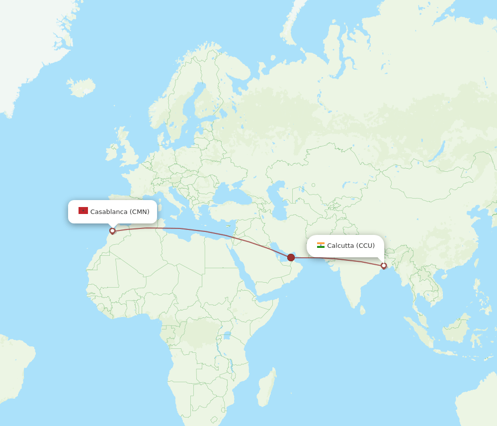 CMN-CCU flight routes