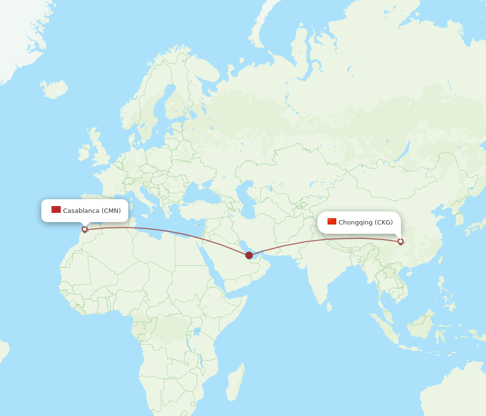 CMN-CKG flight routes