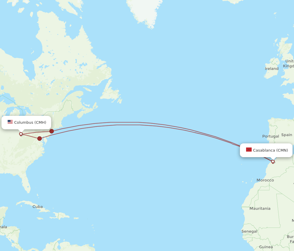 CMN-CMH flight routes