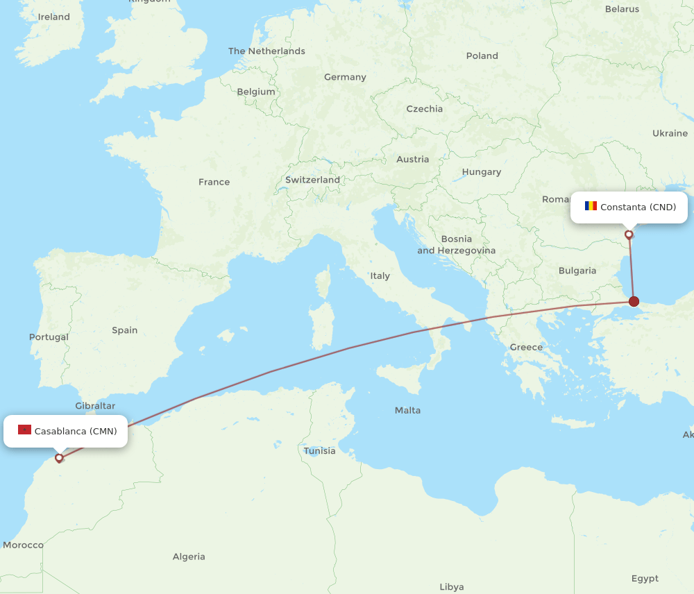 CMN-CND flight routes