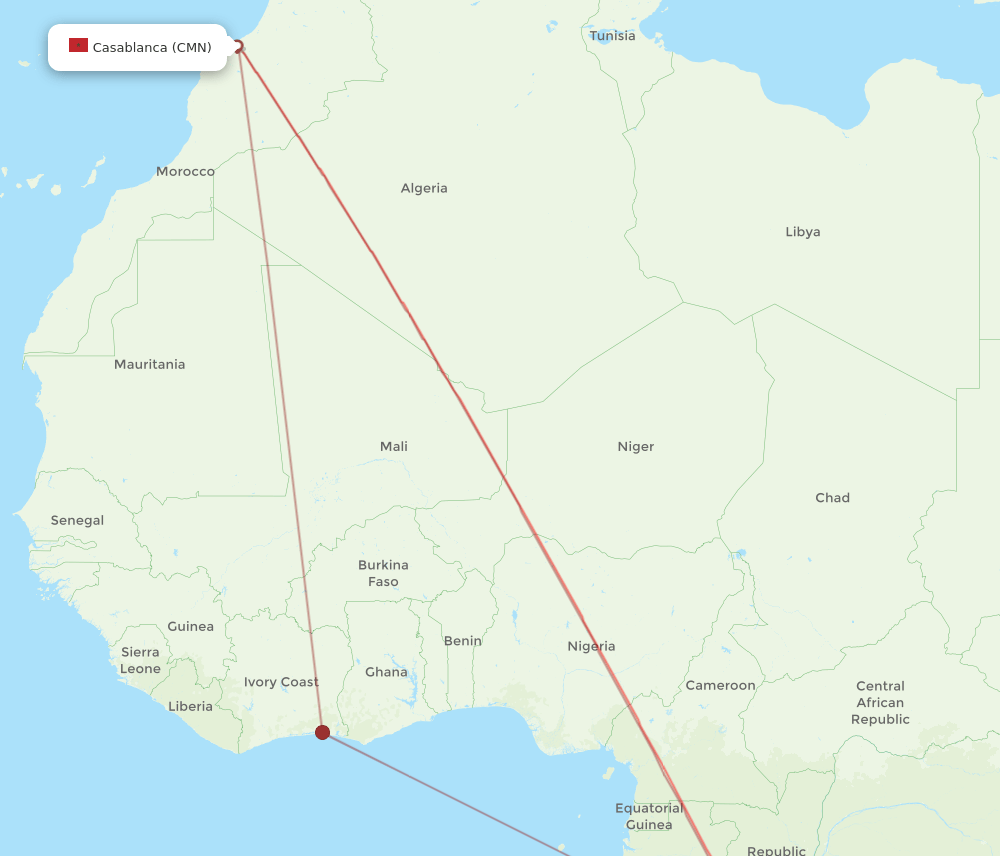 CMN-FIH flight routes