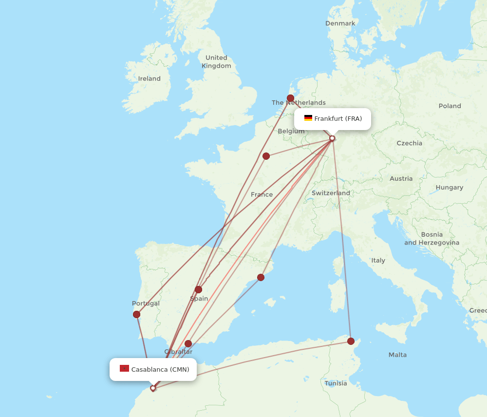 CMN-FRA flight routes