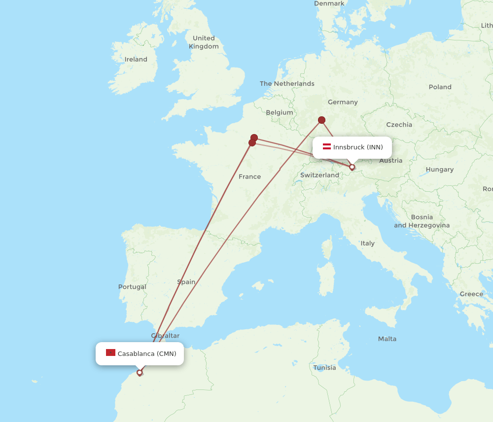CMN-INN flight routes