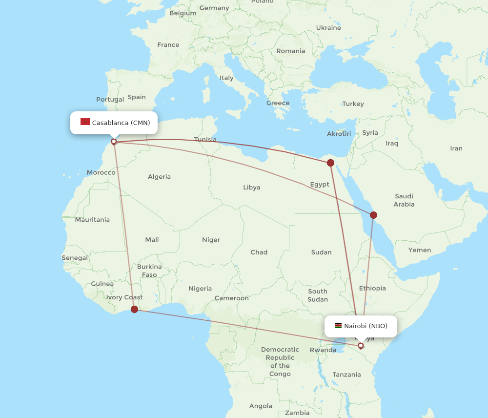CMN-NBO flight routes