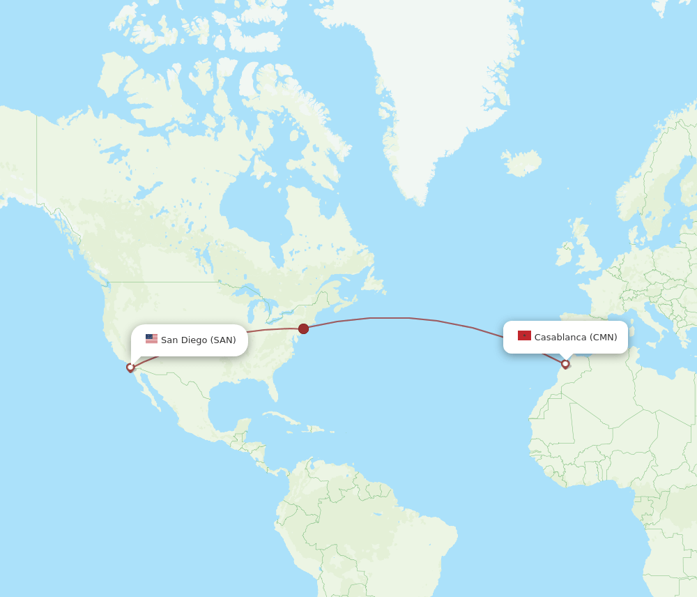 CMN-SAN flight routes