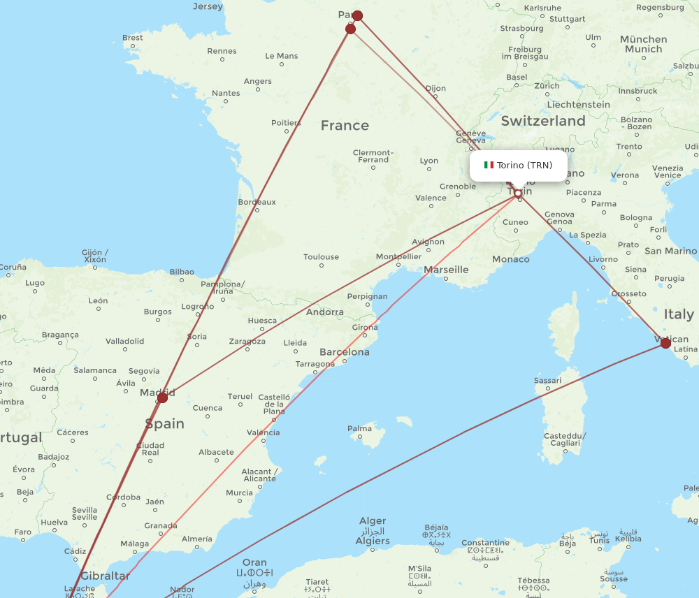 CMN-TRN flight routes