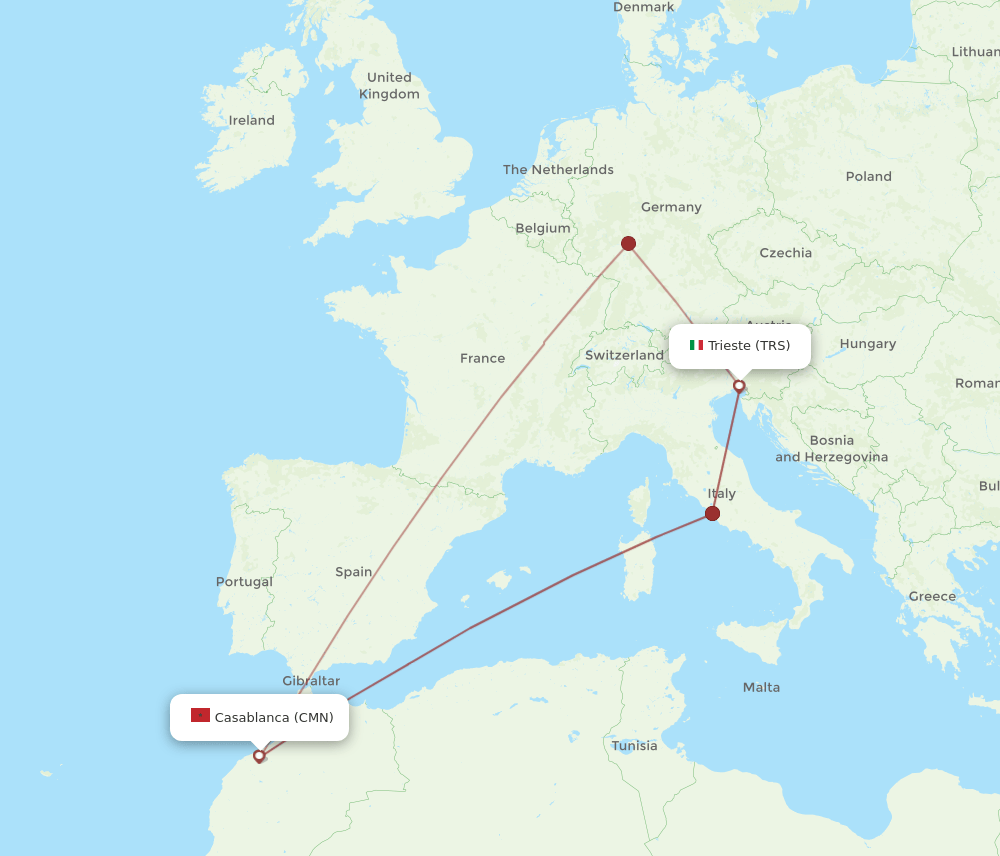 CMN-TRS flight routes