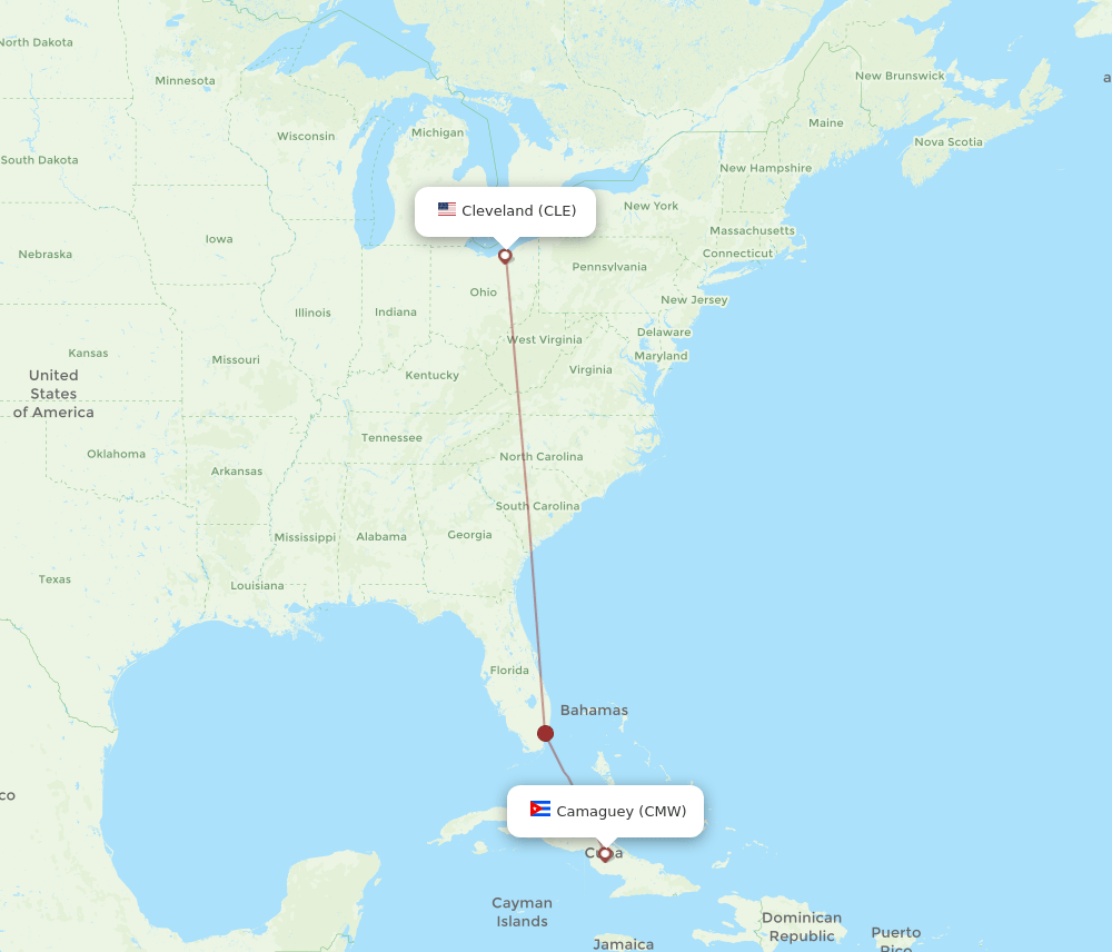 CMW-CLE flight routes