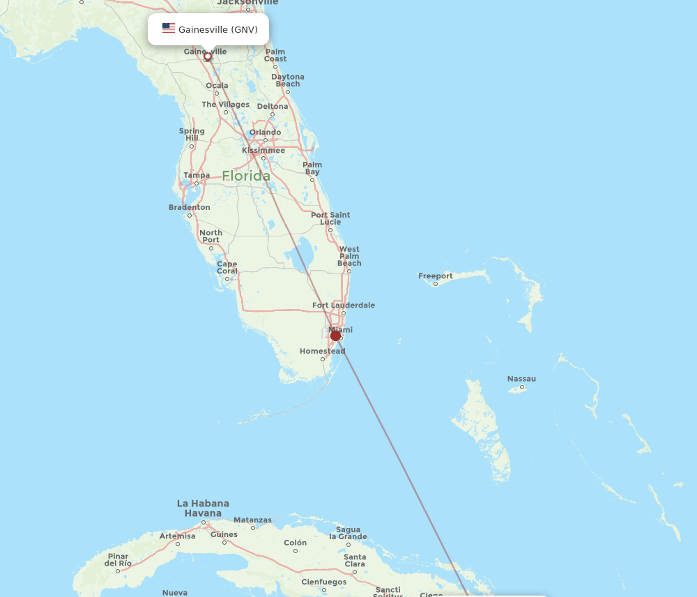GNV to CMW flights and routes map