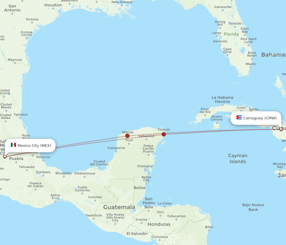 CMW-MEX flight routes