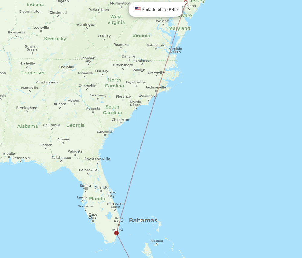 PHL to CMW flights and routes map