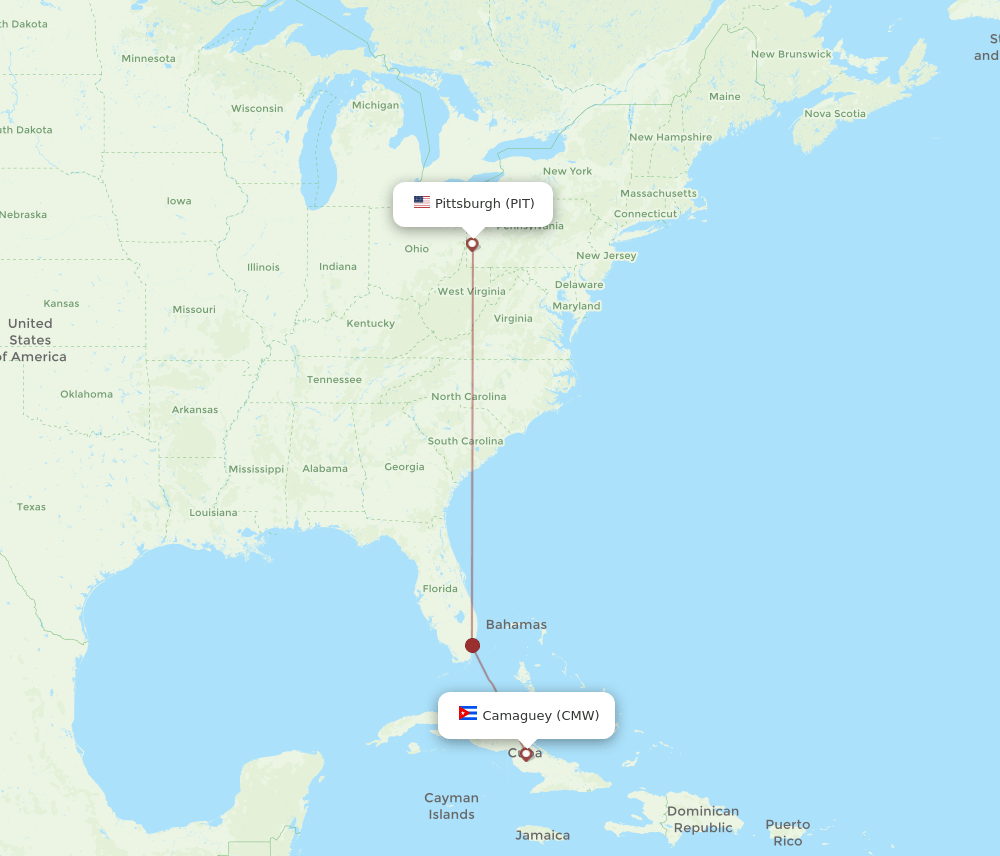 CMW-PIT flight routes