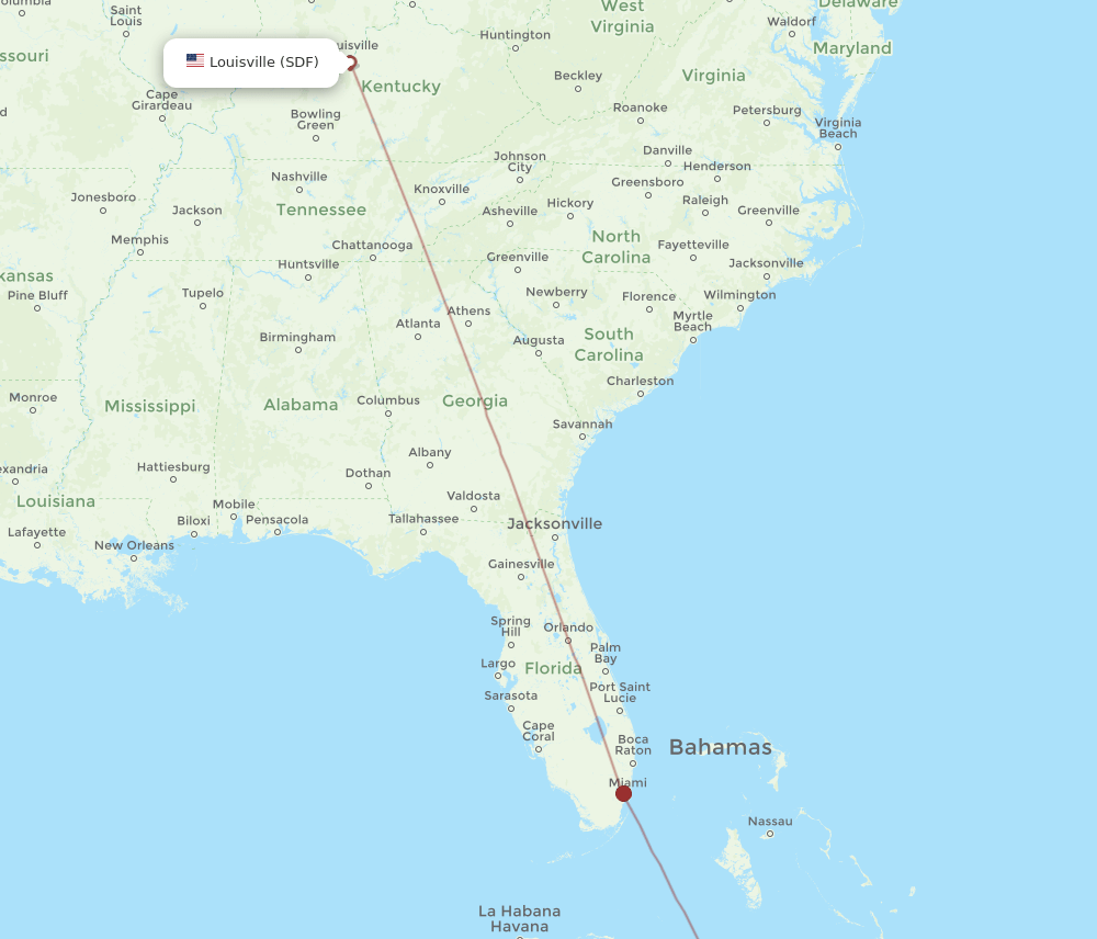CMW to SDF flights and routes map