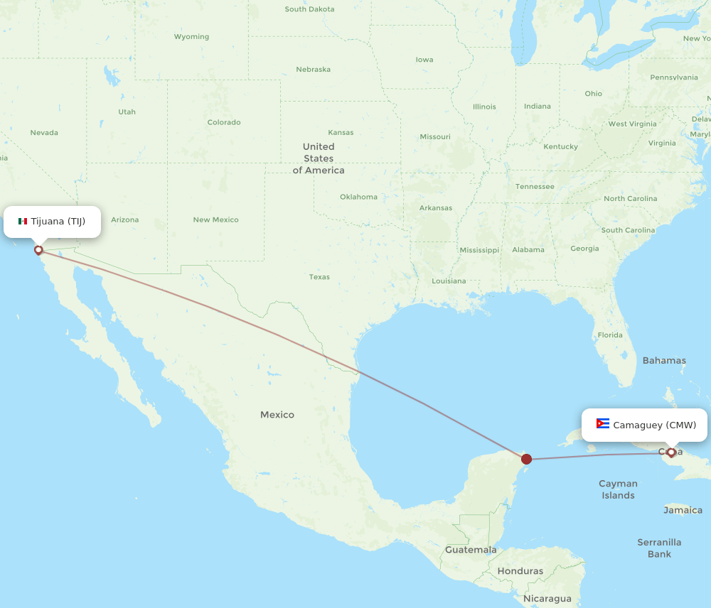 CMW-TIJ flight routes