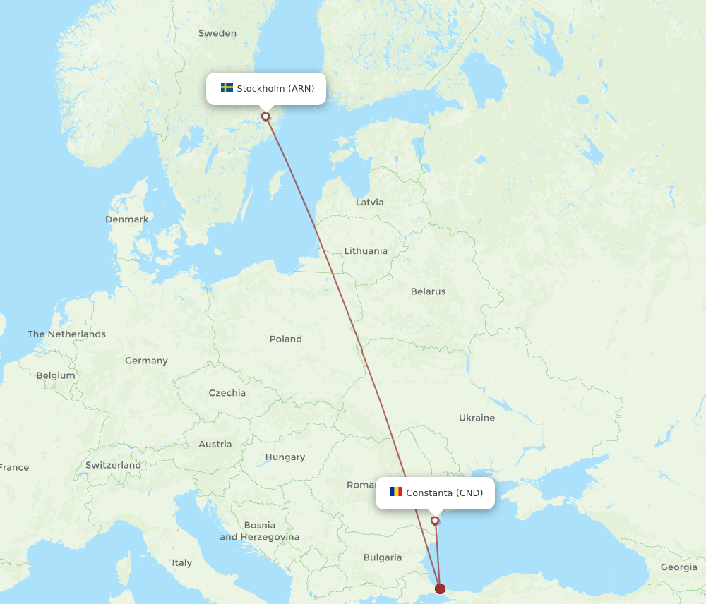 CND-ARN flight routes