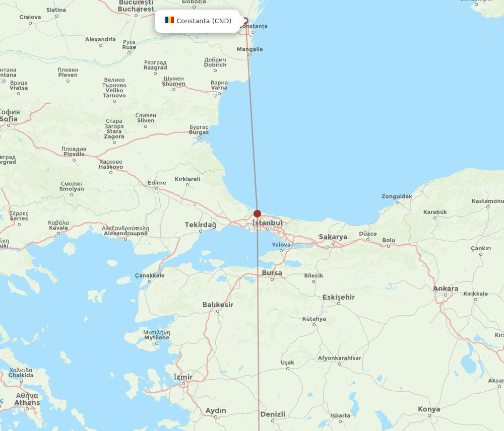 CND-DLM flight routes
