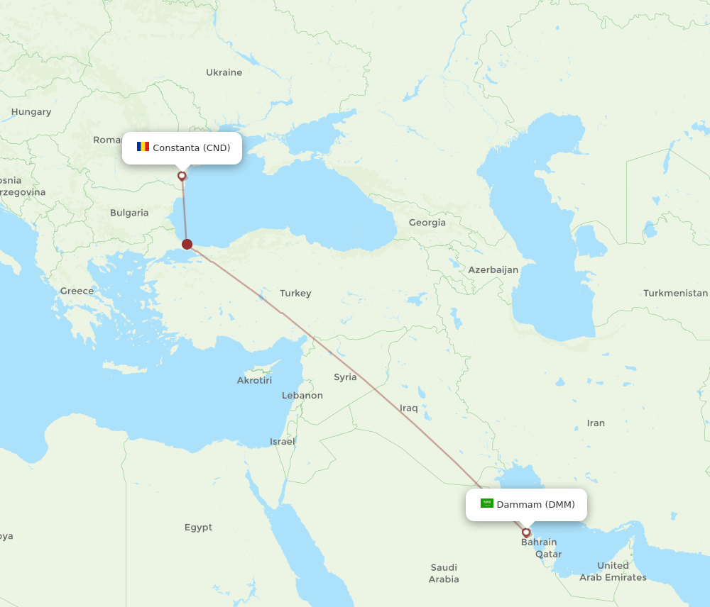 CND-DMM flight routes