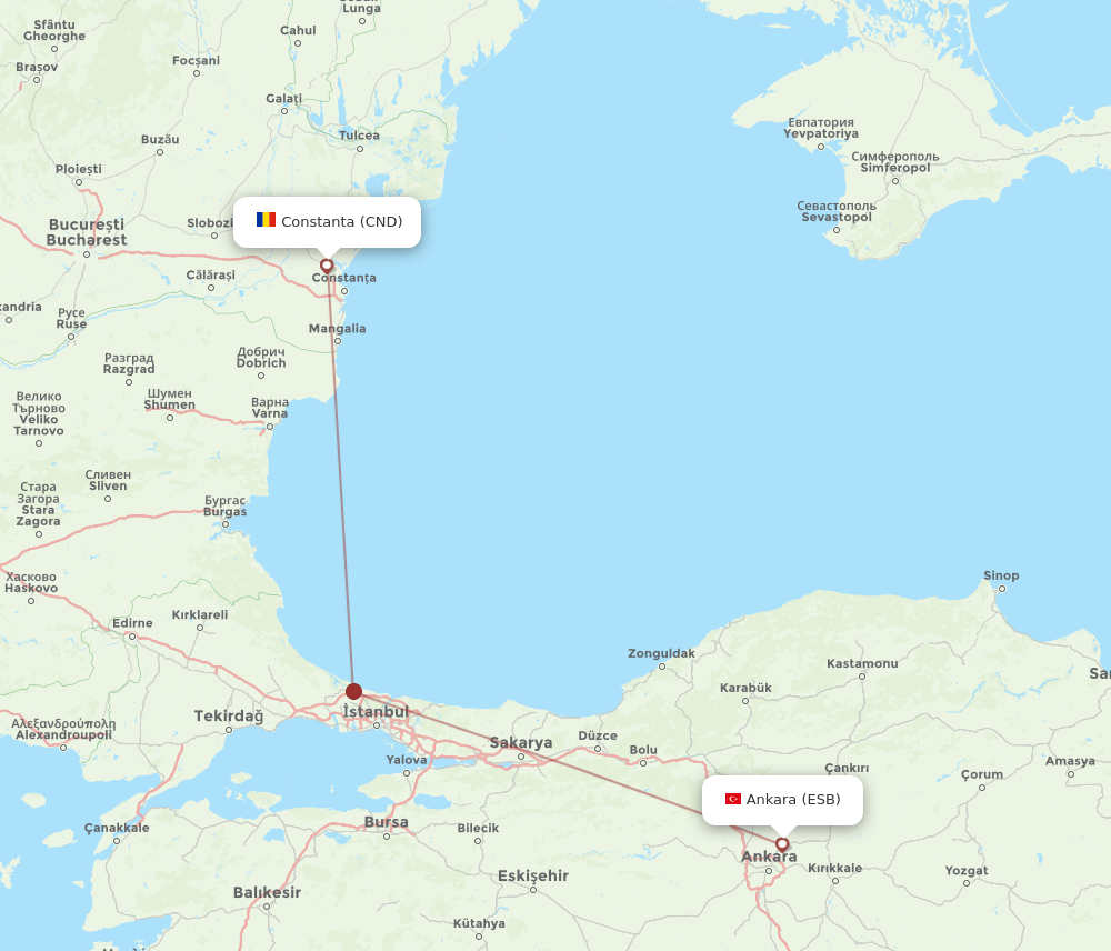 CND-ESB flight routes
