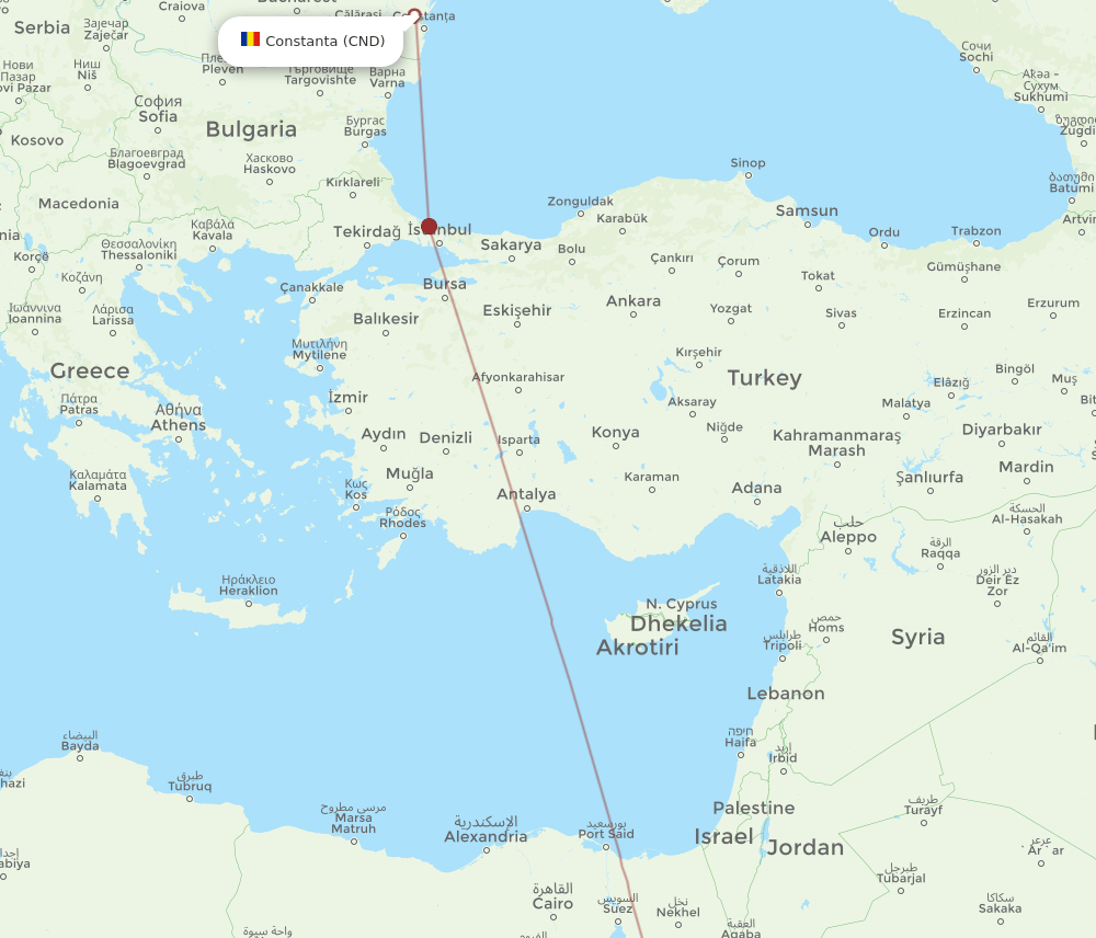 CND-HRG flight routes