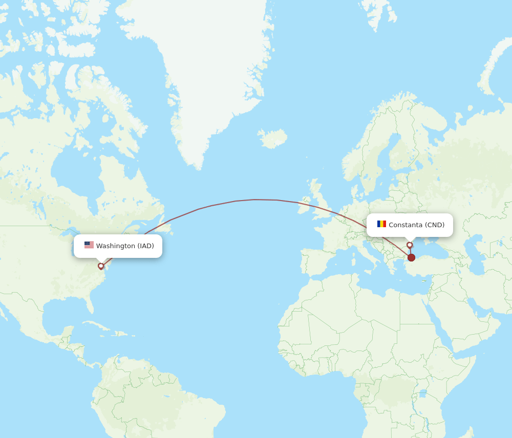 CND-IAD flight routes
