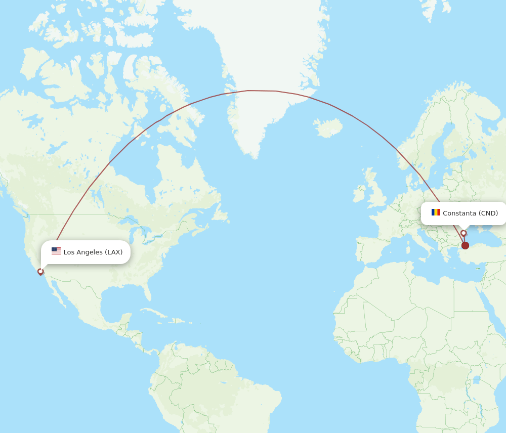 CND-LAX flight routes