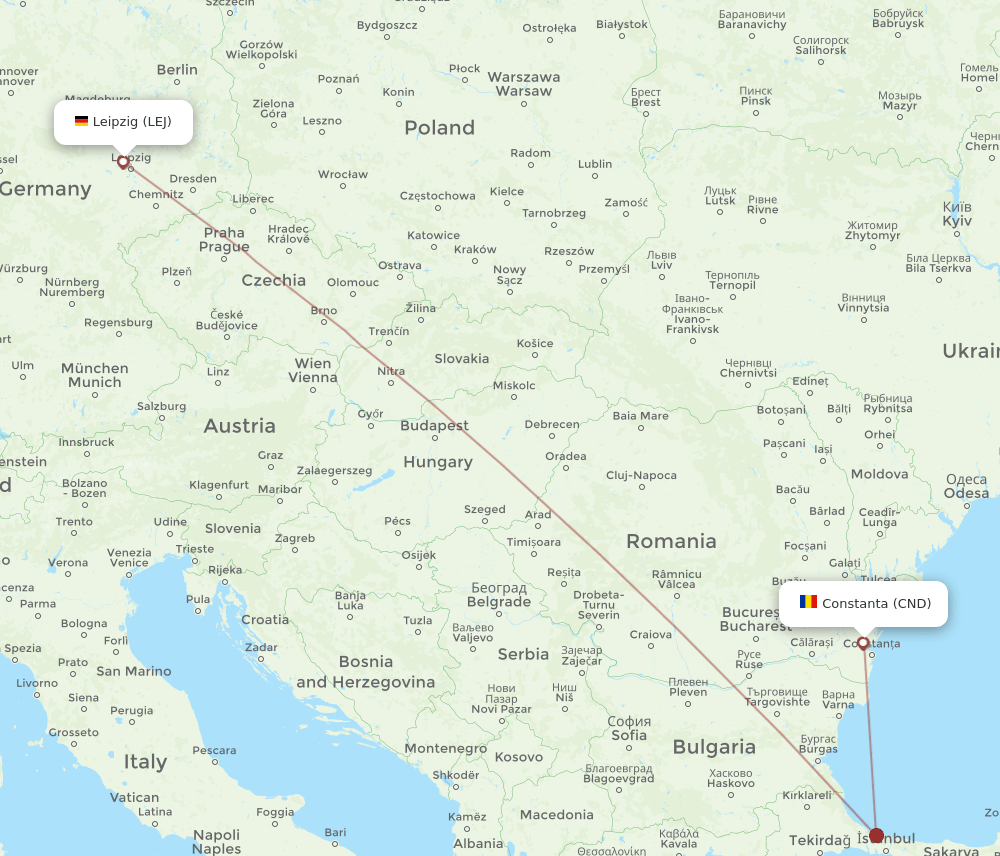 CND-LEJ flight routes