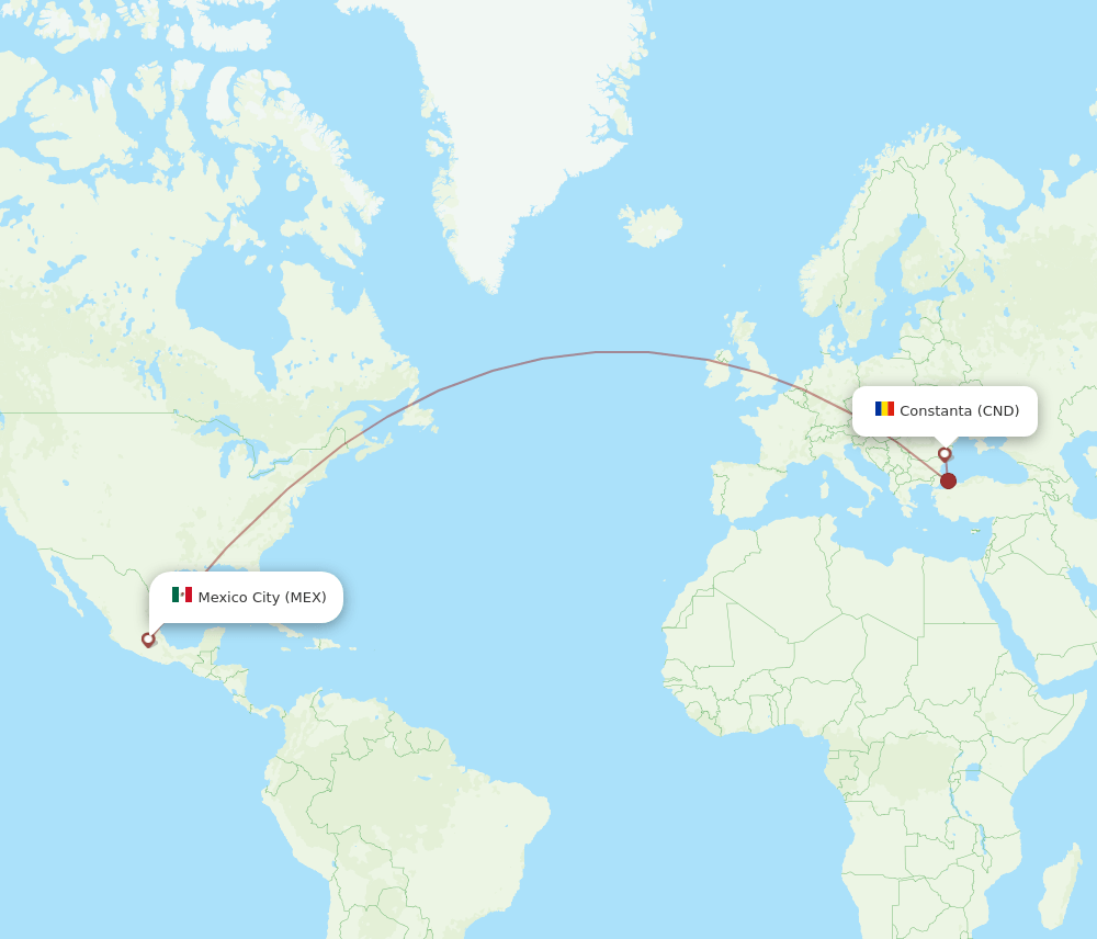 CND-MEX flight routes
