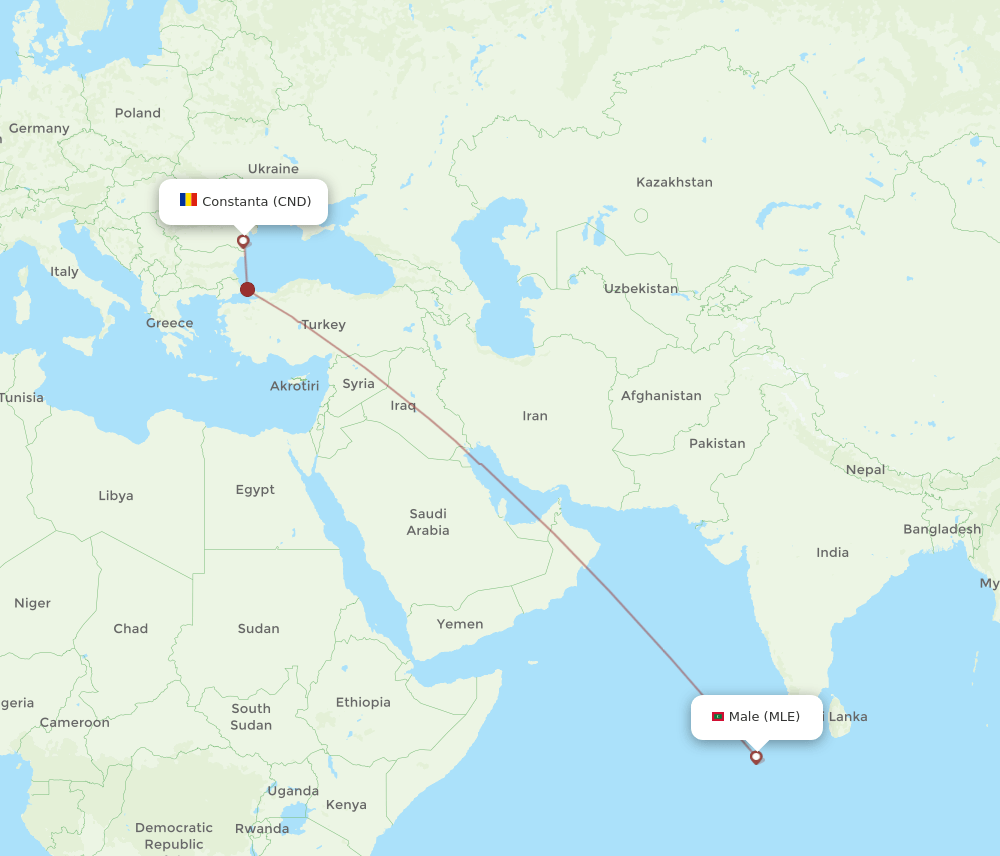 CND-MLE flight routes