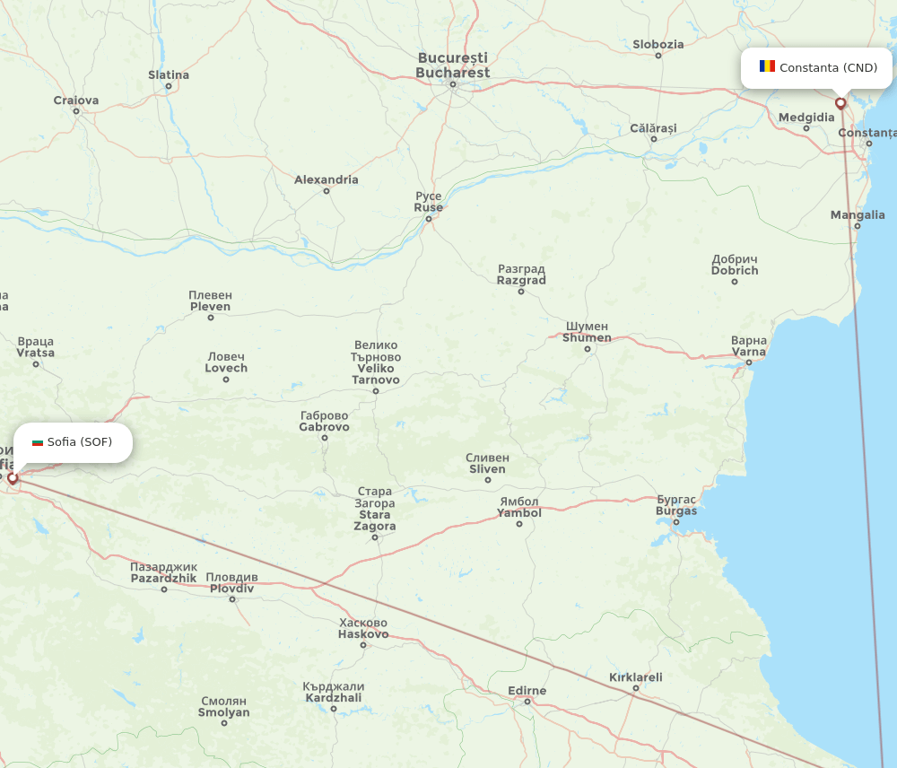 CND-SOF flight routes