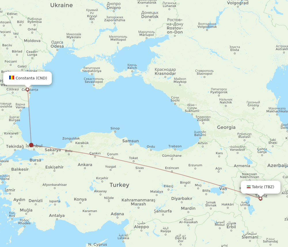CND to TBZ flights and routes map