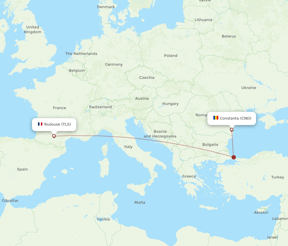CND-TLS flight routes