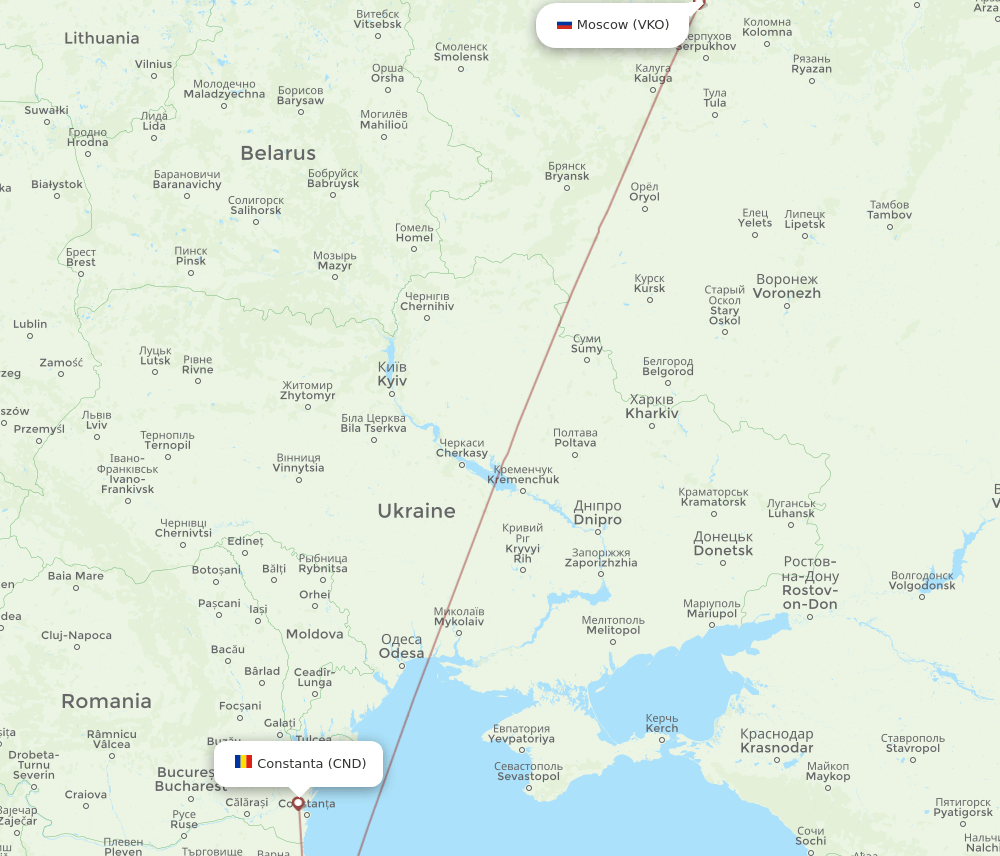 CND-VKO flight routes