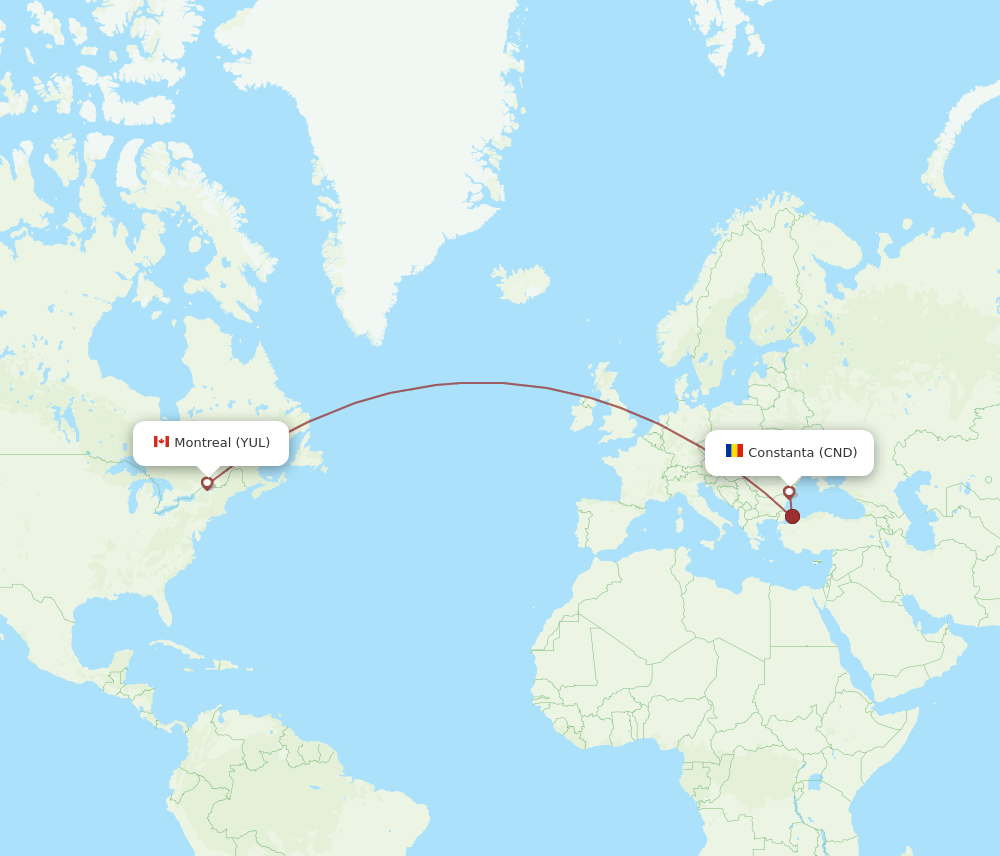 CND-YUL flight routes