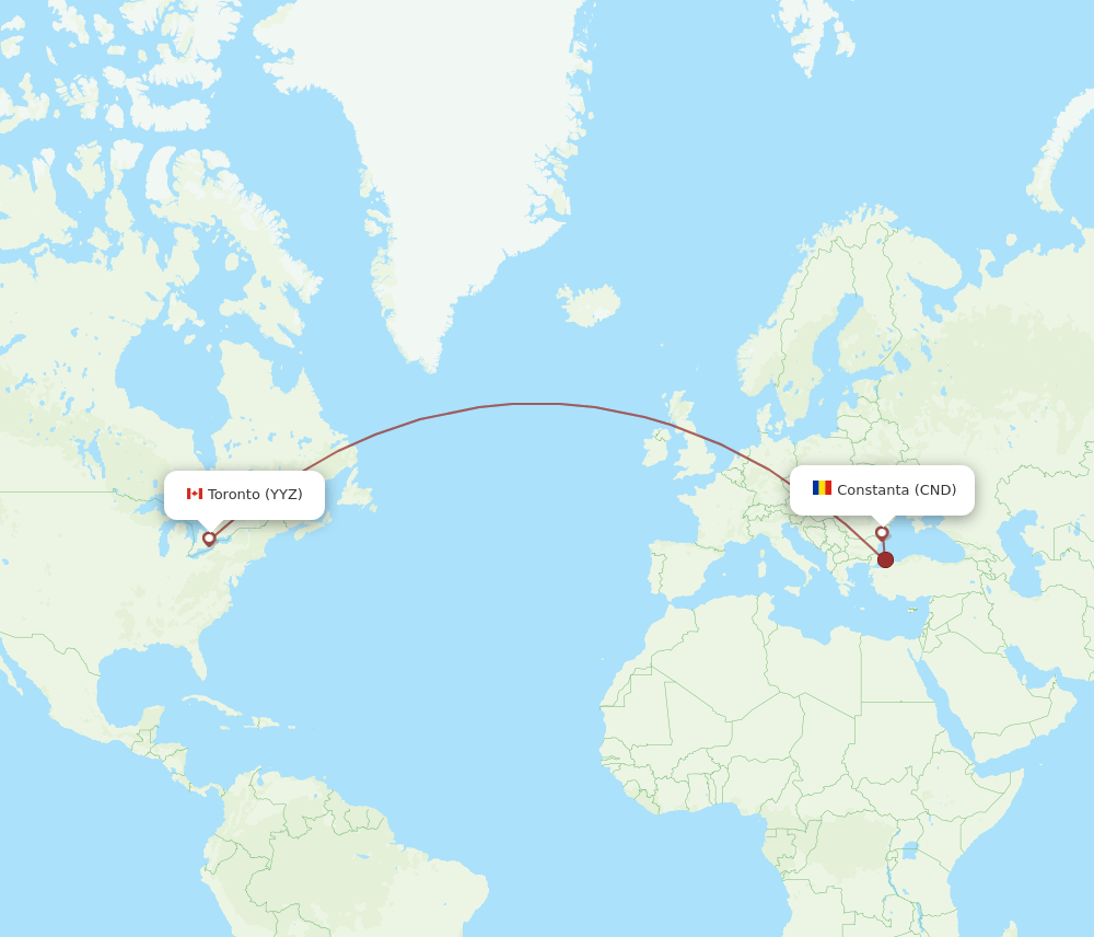 CND-YYZ flight routes