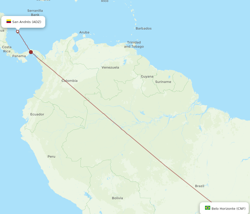 CNF to ADZ flights and routes map