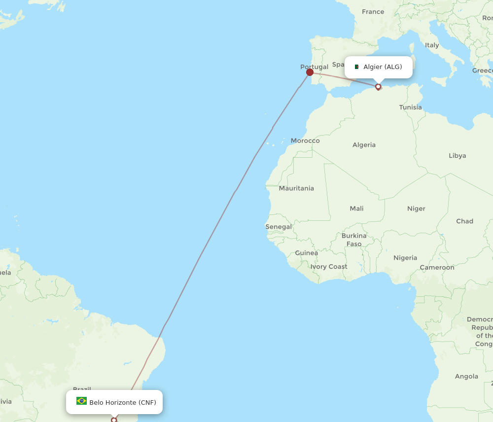 CNF-ALG flight routes