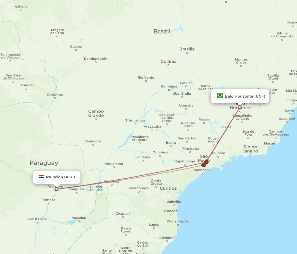 CNF-ASU flight routes