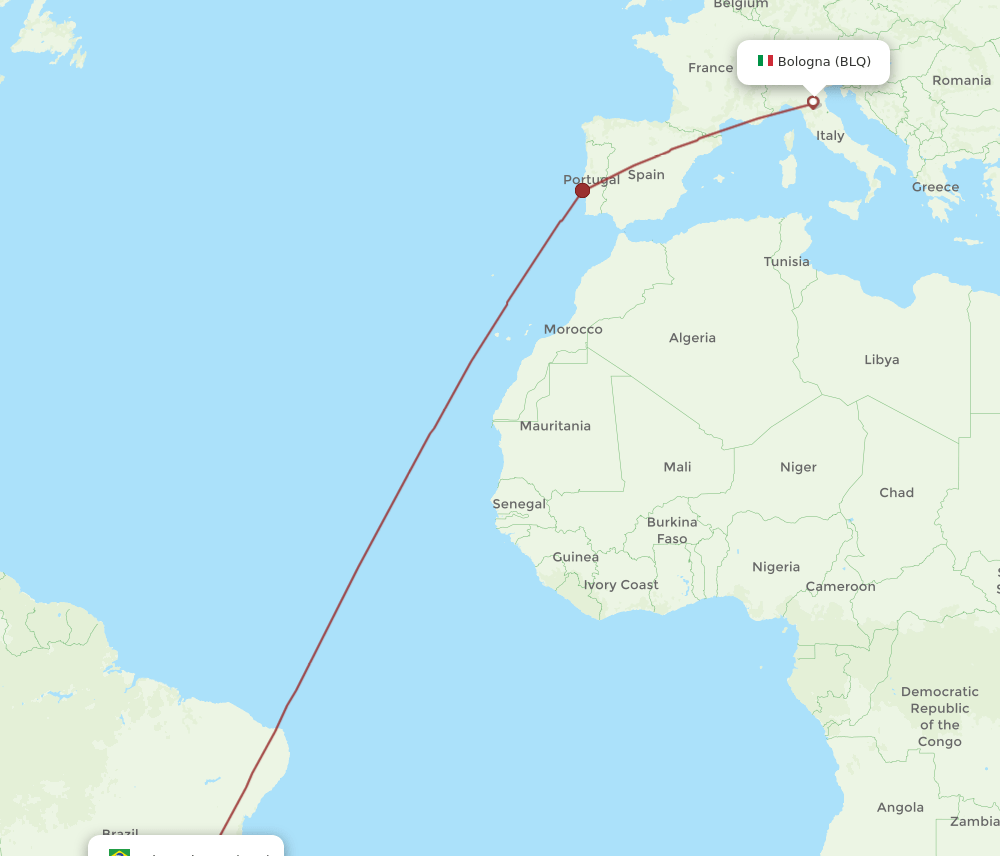 CNF-BLQ flight routes