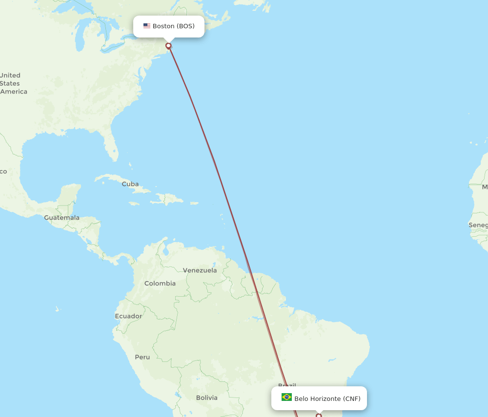 CNF-BOS flight routes