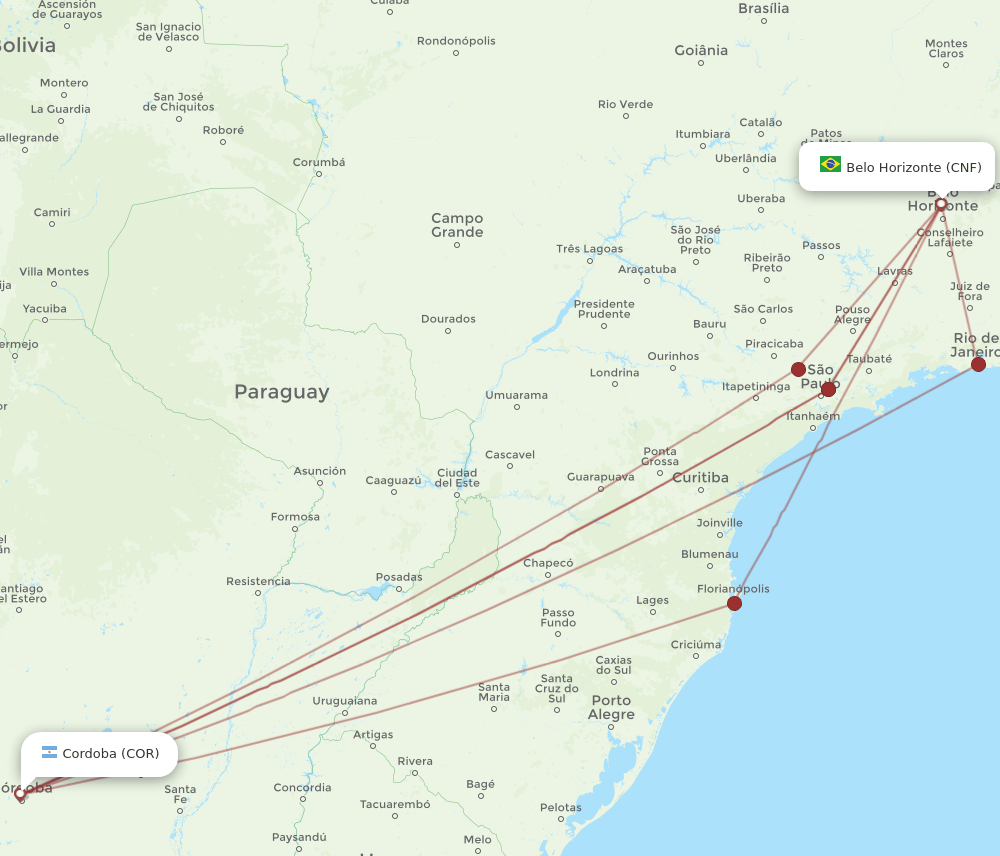 CNF-COR flight routes