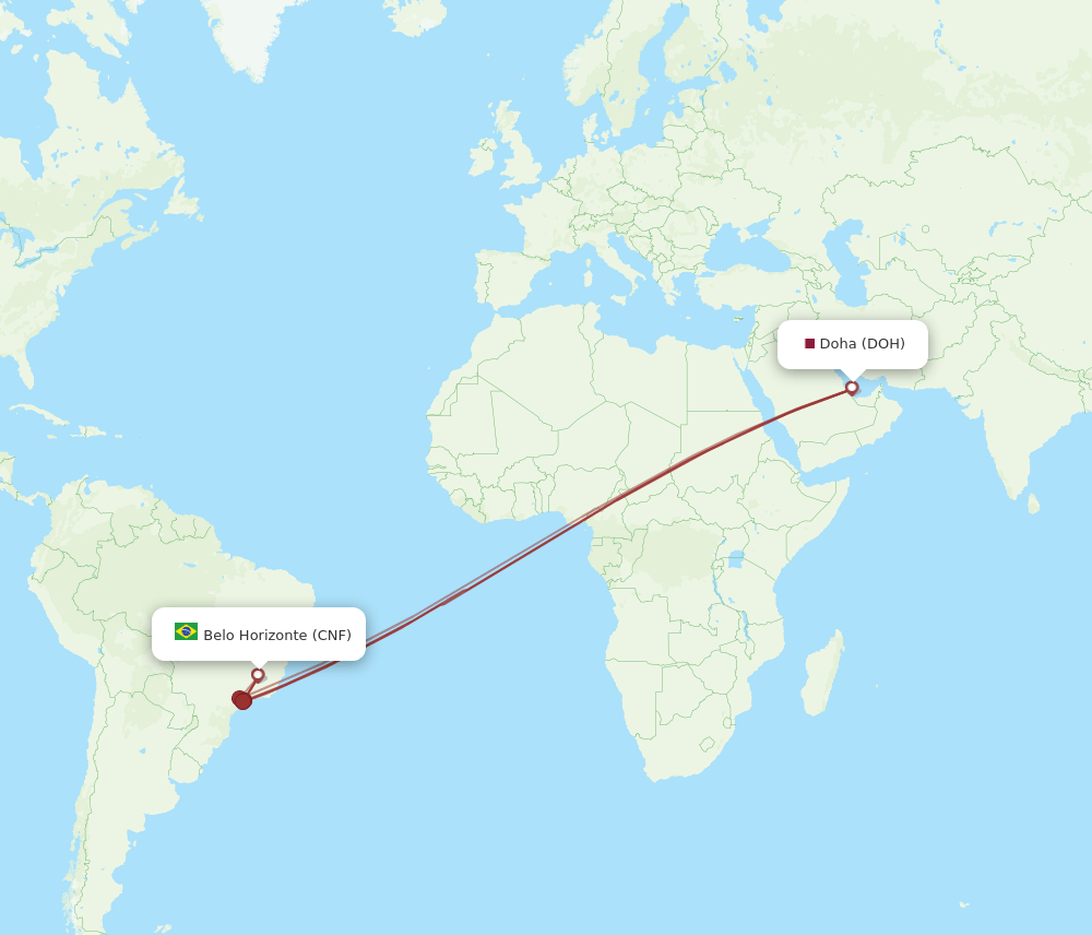 CNF-DOH flight routes