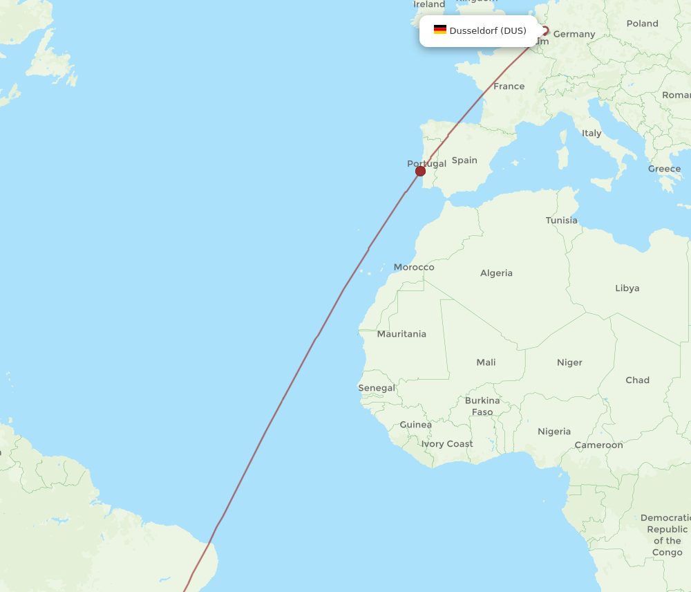 CNF-DUS flight routes