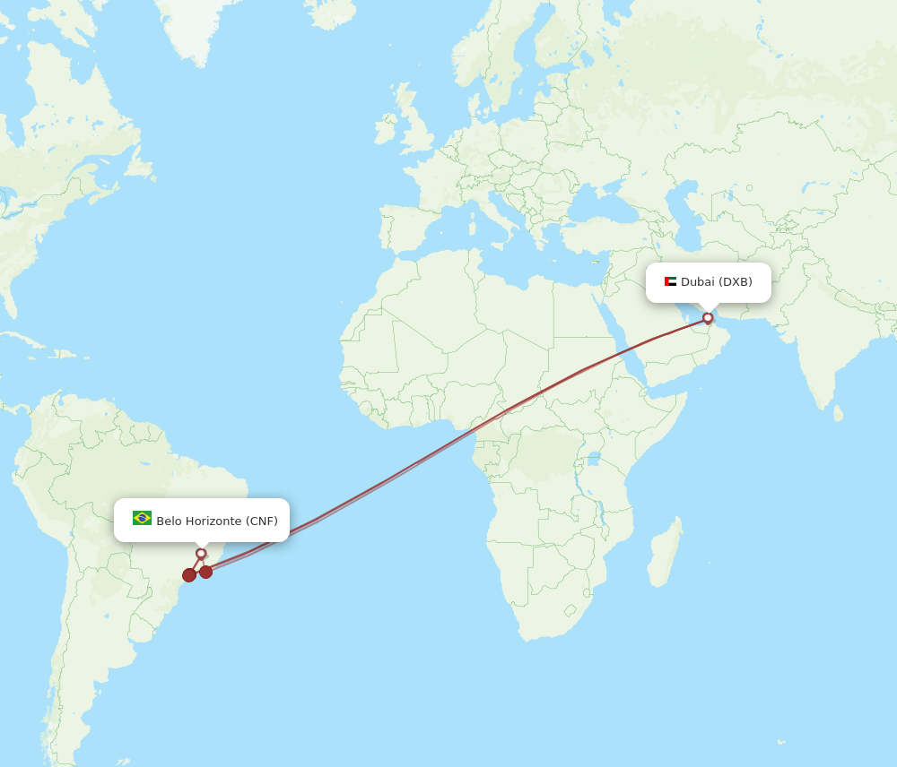CNF-DXB flight routes