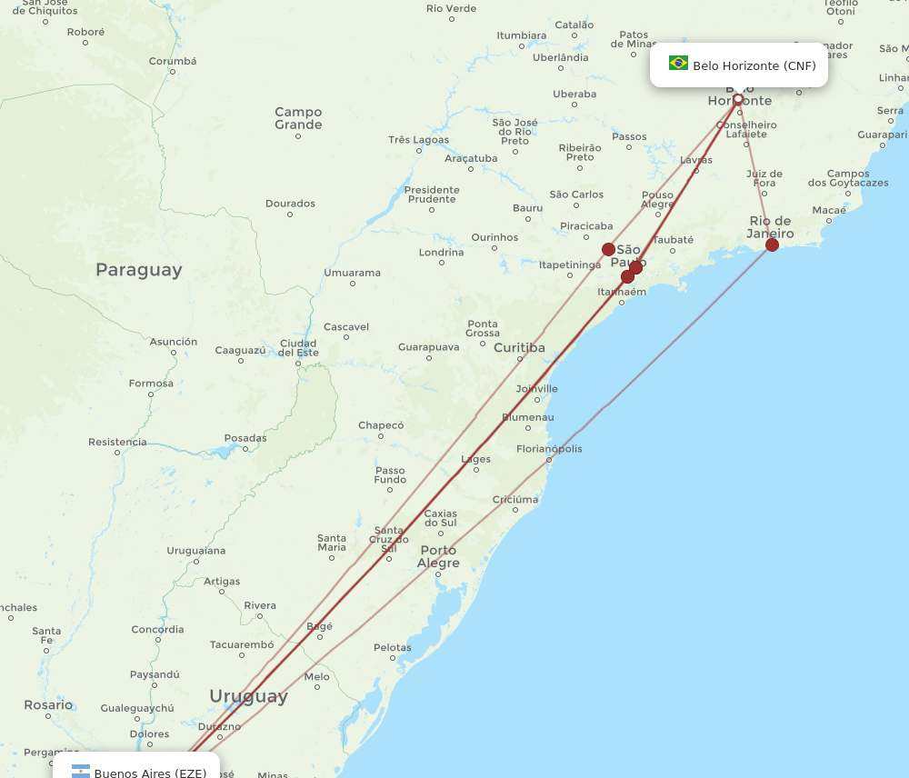 CNF-EZE flight routes