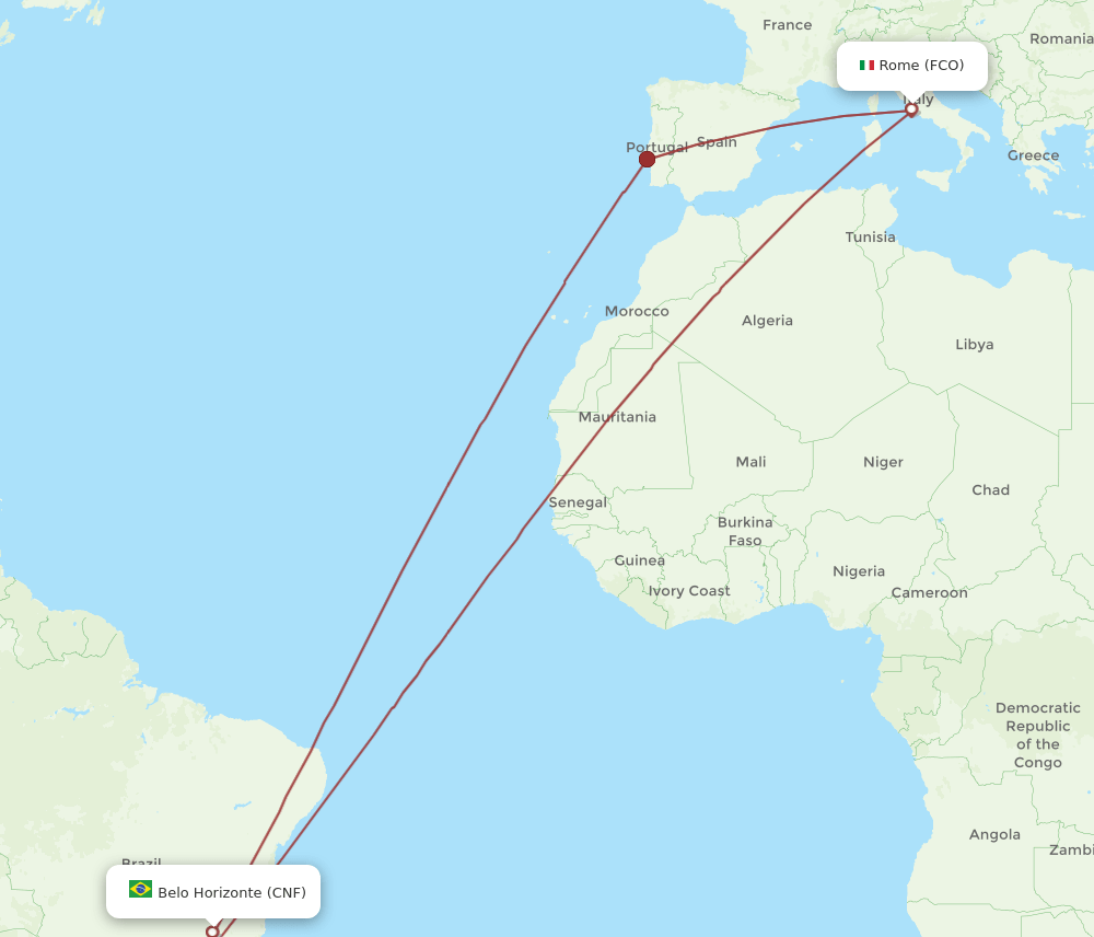 CNF-FCO flight routes