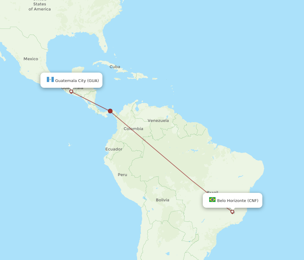 CNF-GUA flight routes