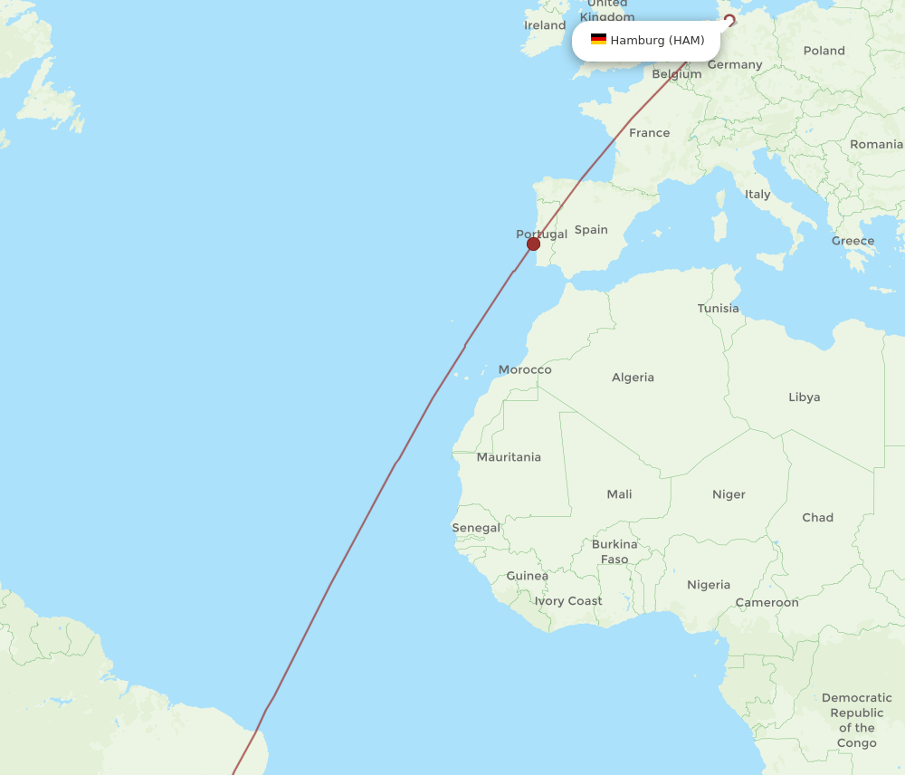 CNF-HAM flight routes